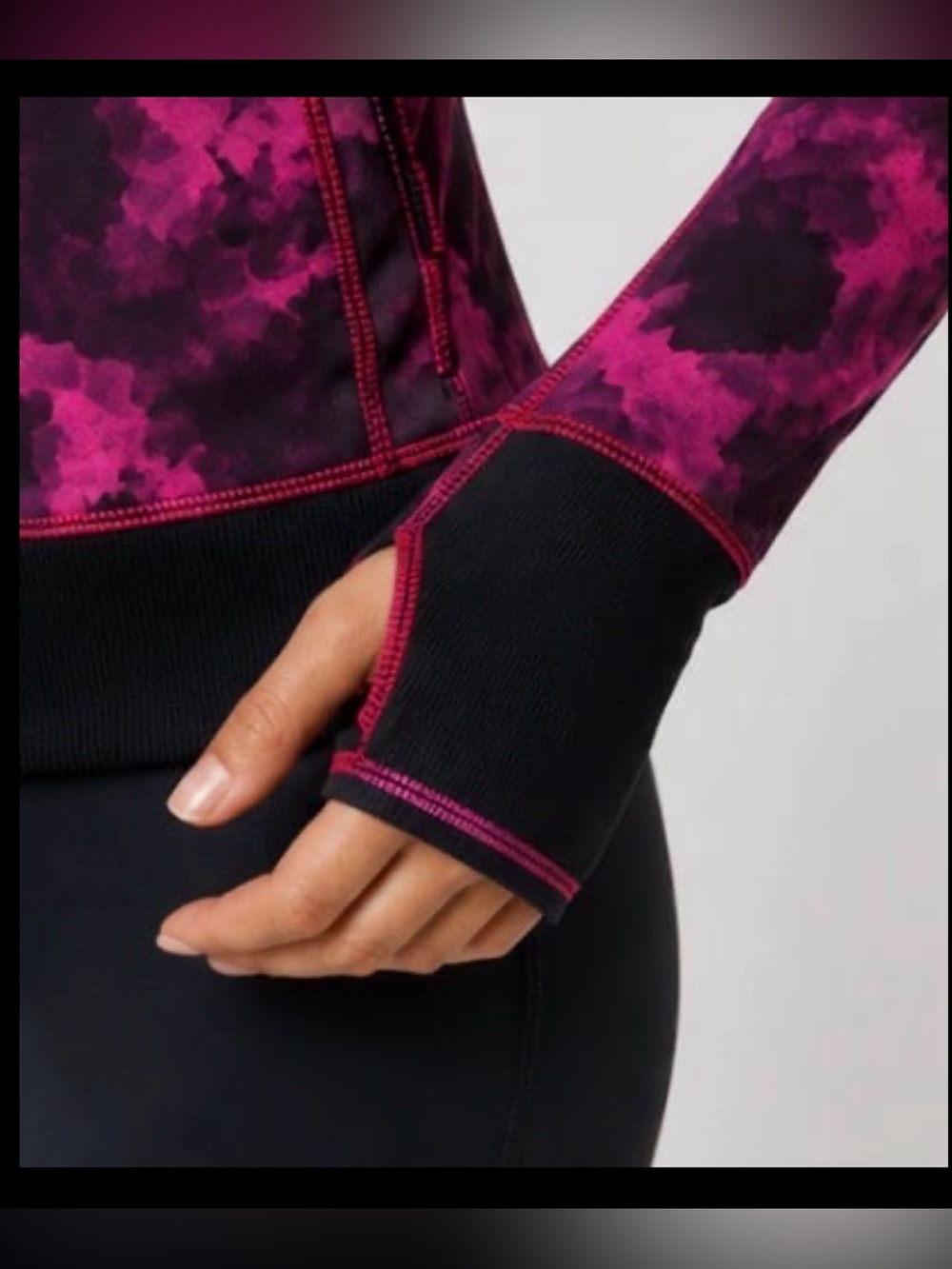 Lululemon Dance Studio Jacket Reversible Pink Black Ink Blot Print Sz 6 - Picture 9 of 12